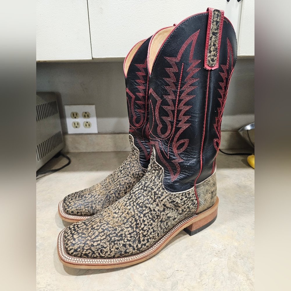Men's 11.5 Anderson Bean Genuine Giraffe Square Toe Cowboy Boots - Picture 7 of 16